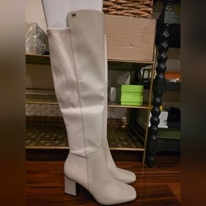 DKNY Cream Heeled Boots